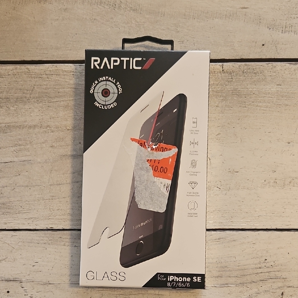 Glass Screen Protector for iPhone SE - Black